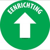 Eenrichting met pijl vloersticker, groen 100 mm