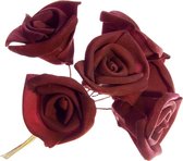 60st Kunstbloemen boeket rozen (10 boeketjes) | roos | papieren bloemen | L=12cm | knutsel | hobby | versiering | feestdecoratie