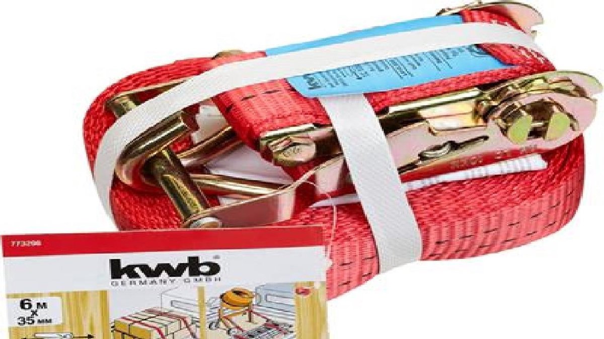 KWB Spanband met Ratel 2 Haken, 6M X 35mm X