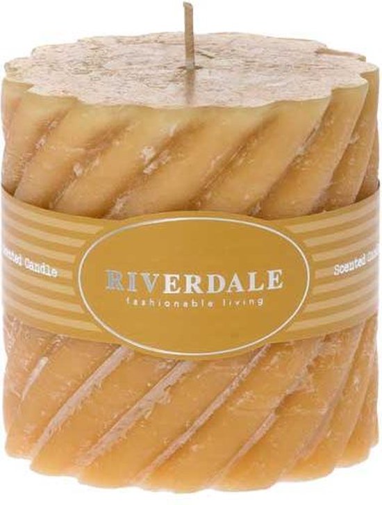 Riverdale - Geurkaars Swirl Summer's Breeze mosterd 10x10cm - Geel