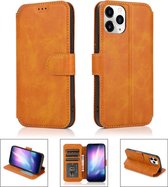 Leren hoesje iPhone 12 / iPhone 12 Pro - bookcase - bruin