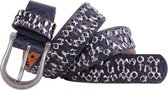 Dielay - Riem met Zebraprint en Studs - Echt Leer / Leder - 100x3,8 cm - Grijs