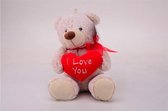 Pluche beer met hart I love You - 30 centimeter - Valentijnsdag - valentijnsbeer