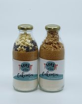 Cakemixen chocolade en stroopwafelstukjes