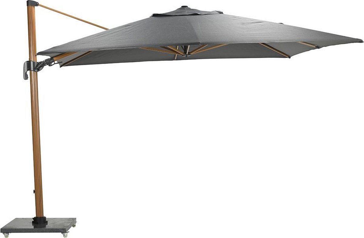 Garden Impressions Hawaii Big pole zweefparasol - 350 x 350 - teak look/donkergrijs