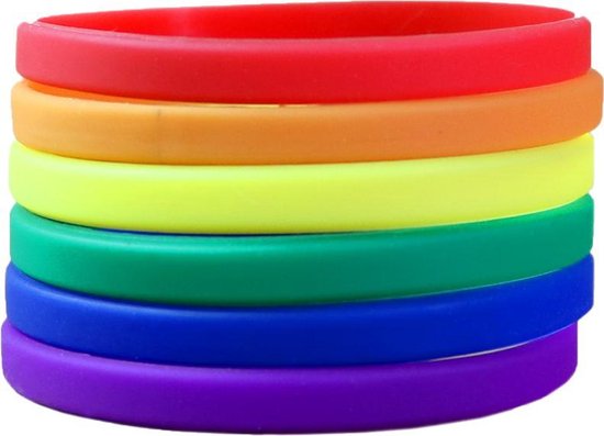 adopteren Kijker Vast en zeker Smalle siliconen polsbandjes mix regenboog (zak van 60 stuks) voor  volwassenen | bol.com