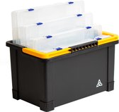 Eurocatch Plastic Draagemmer met Tackleboxen - Viskoffer - Zwart Tacklebox - set