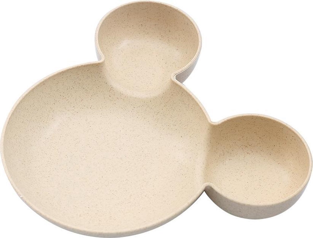 Goedkoopste Mickey Mouse Kinderservies-Baby Bord-Kinderbordje-Duurzaam-Eco Friendly-Tarwe- Beige