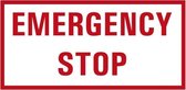 Emergency stop tekststicker 150 x 75 mm
