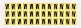 Letter stickers geel/zwart teksthoogte: 15 mm letter W