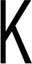 Letter 'K' sticker zwart 70 mm