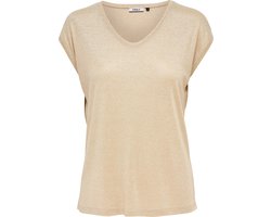 ONLY ONLSILVERY S/S V NECK LUREX TOP JRS NOOS Dames T-shirt - Maat M