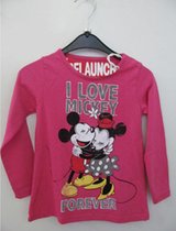 Relaunch Disney shirt roze I love Mickey Forever 5/6 y (maat 110/116)