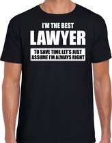 I'm the best lawyer - always right t-shirt zwart heren - Cadeau verjaardag t-shirt advocaat M