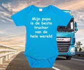 Rompertjes baby – mijn papa is de beste trucker van de wereld- baby kleding met tekst - kraamcadeau jongen meisje - maat 92