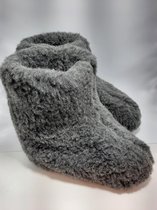 Schapenwollen sloffen grijs maat 37 100% natuurproduct comfortabele nieuwe luxe sloffen direct leverbaar handgemaakt - sheep - wool - shuffle - woolen slippers - schoen - pantoffel