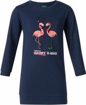 Kerst Kindersweater/ jurk - Blauw maat 104-110