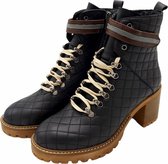 La Pèra Zwarte Leren Veter quilted laars met hak Boots Design Cassido Zwart - Maat 39