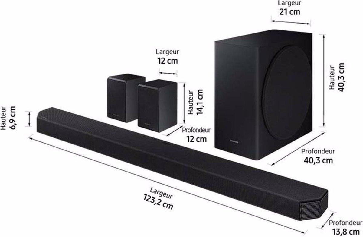 Samsung HWQ950T Soundbar met subwoofer en achterspeakers