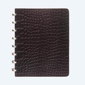 Atoma PUR notebook formaat A4 gelijnd donker bruin leder Croco 144 bladzijden