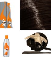 XP100 haarverf pakket kleur 5.3  Lichtbruin & Goud (1x 100ML) met 6% waterstof ( 1x 250ML) incl verfbakje, kwast, maatbeker, puntkam en handschoenen