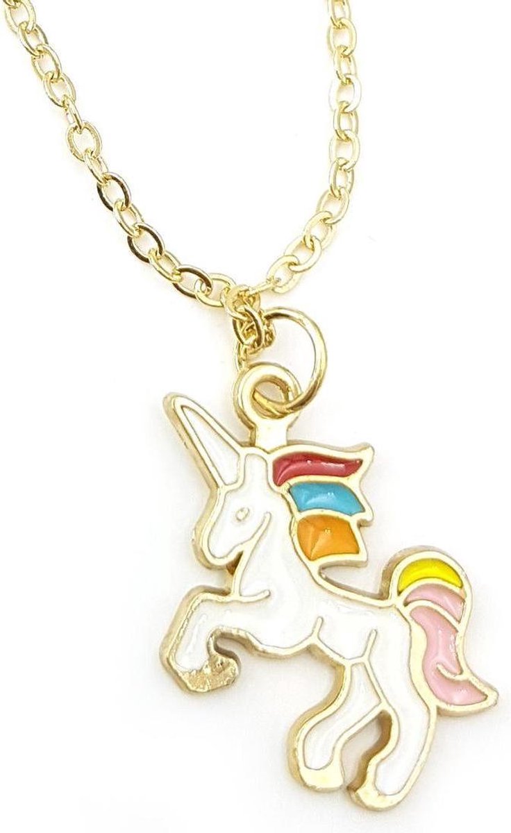 Goudkleurige ketting met unicorn eenhoorn hangertje