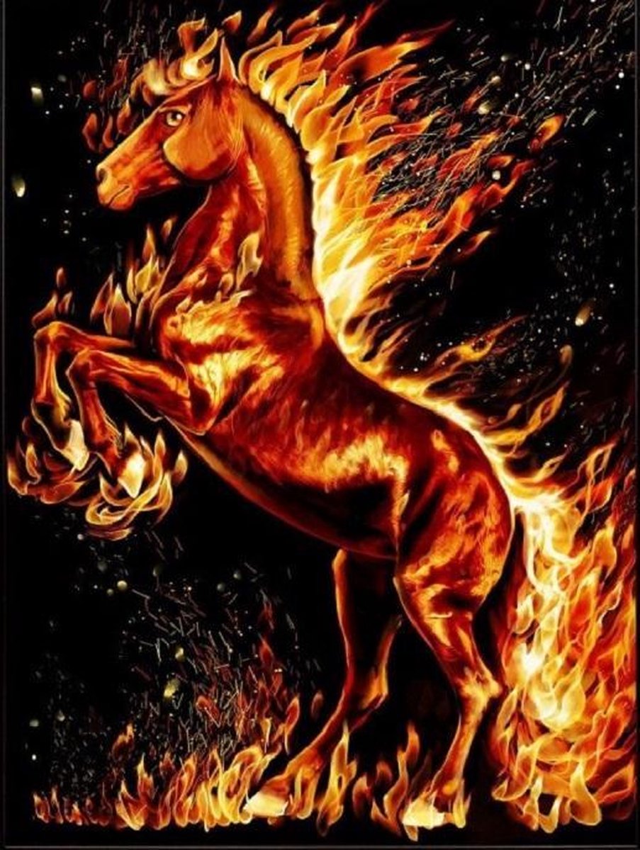 DIAMOND PAINTING VURIG PAARD - FIERY HORSE AZ-1850
