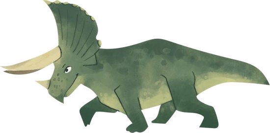 Dinosaurus Triceratops grote muursticker watercolor  | dino wandsticker | voor kinderkamer | wanddecoratie accessoires | jongens en meisjes slaapkamer