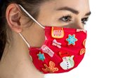 Mondkapje wasbaar - Kerst mondkapje - Rood - Herbruikbaar mondkapje - Stoffen mondmasker - Katoen - Niet-medisch mondkapje