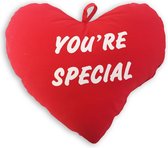 Sierkussen - Hart Met Tekst "you´re Special" - Rood - 20 Cm X 30 Cm