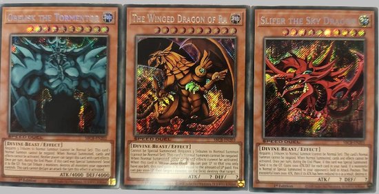 Yu-gi-oh God cards: set of 3 Secret Rare Versions - 3 English Cards