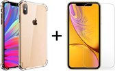 iphone x hoesje shock proof case transparant hoes cover - 1x iPhone x screenprotector screen protector