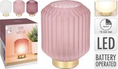 Decoratie Led Lamp glas roze