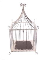 Vogelkooi antique bruin/creme metaal 31x31x51cm