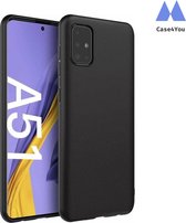 Case4You Samsung Galaxy A51 Hoesje TPU Silicone Cover | Samsung A51 Case | Zwart