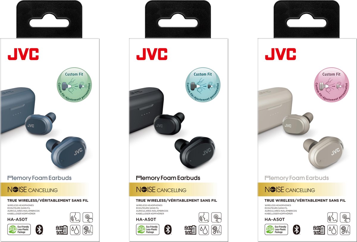 Auriculares inalámbricos - JVC HA-A50T-A-U, True Wireless