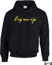 Hoodie | Karakter | Eigenwijs - M, fluor yellow