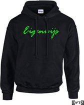 Hoodie | Karakter | Eigenwijs - S, fluor green