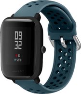 Siliconen Smartwatch bandje - Geschikt voor  Xiaomi Amazfit Bip siliconen bandje met gaatjes - rock green - Horlogeband / Polsband / Armband