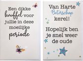 Beterschap + Dikke Knuffel - 2 Wenskaarten – 12 x 17 cm