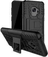 Samsung Galaxy S9 Plus Backcover - Zwart - Shockproof Armor - met kickstand