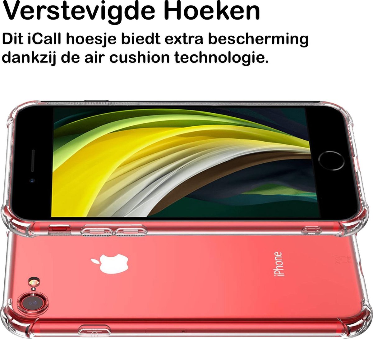 Rose Coque iPhone 8 avec Protège-écran Housse Full Body Protection Etui Transparent Integrale Bumper Simple Case Coque pour iPhone SE/7/8 Coque iPhone 7 Antichoc seacosmo Coque iPhone Se 2020 