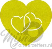 Hart in hart vilt onderzetters  - Lichtgroen - 6 stuks - 10 x 10 cm - Tafeldecoratie - Glas onderzetter - Valentijn - Cadeau - Woondecoratie - Tafelbescherming - Onderzetters voor