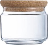 Pure Jar Voorraadpot - Snoeppot - Voorraadbus - Bewaarblik - Pot met deksel van kurk - 0,50 l - Durable