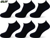 Hoogwaardig Bamboe sneaker sokken | Bamboe Unisex sokken | Maat 39-42 | 6 paar - Zwart - Maat 39-42| Olif Socks