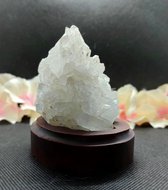 Bergkristal ruw - Houtenvoet - 8 x 6 x 11 cm