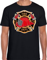 Brandweer logo verkleed t-shirt / outfit zwart voor heren XL