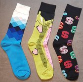 Crazy Soxx - 3 paar vrolijke Sokken - Grappige Sokken - Funny Socks - Humor - Happy