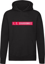 1 2 Chardonnee Hoodie| sweater |wijn |chardonnee |champagne | alcohol |   trui |  capuchon