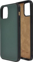 iPhone 12 Pro Max Hoesje - iPhone 12 Pro Max hoesje Echt leer Back Cover P Case Groen